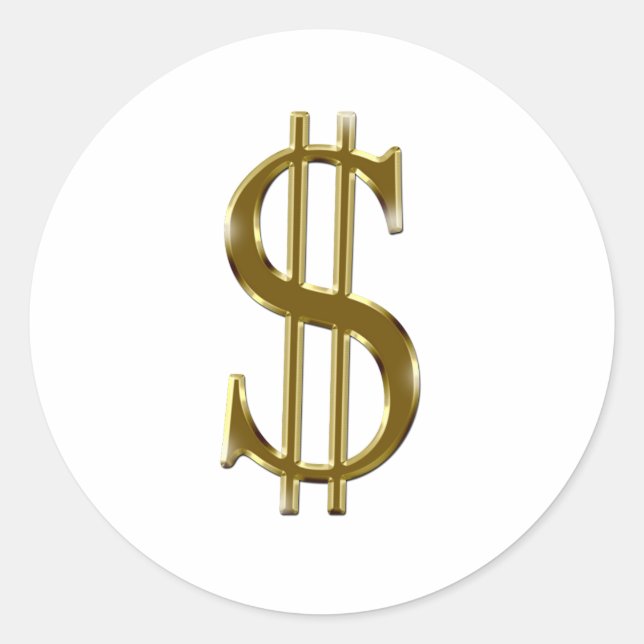 Sticker Rond $ US dollar signe or (Devant)