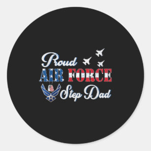 Sticker Rond Us Flag Fier Air Force Step Papa Fête des pères 4t