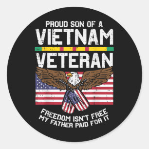 Sticker Rond Us Flag Fier Son Viêt Nam Vétérinaire Journée comm