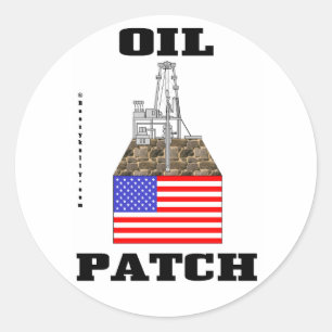 Sticker Rond US Oil Patch, Sticker, Decal, Pétrole, Gaz, Cadeau