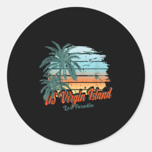 Sticker Rond Us Virgin Island Beach St. Thomas Shirt Lost Parad