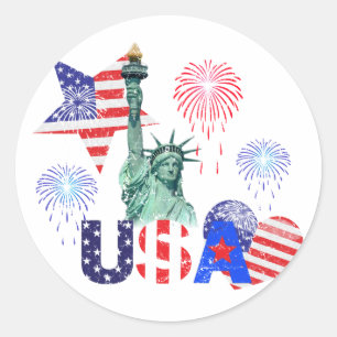 STICKER ROND USA