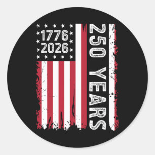 Sticker Rond Usa 250e anniversaire 4 juillet Indépendance Ame