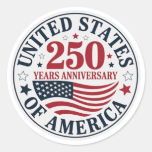 Sticker Rond USA 250e anniversaire patriotique