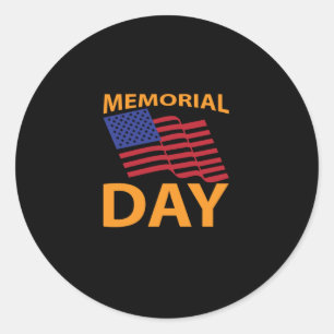 Sticker Rond USA Celebration Memorial Day Patriotic