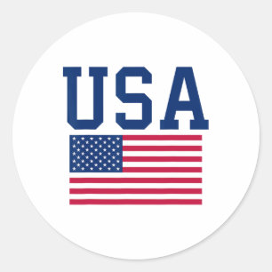 Sticker Rond Usa Chemise Femmes Hommes Enfants Drapeau Américai