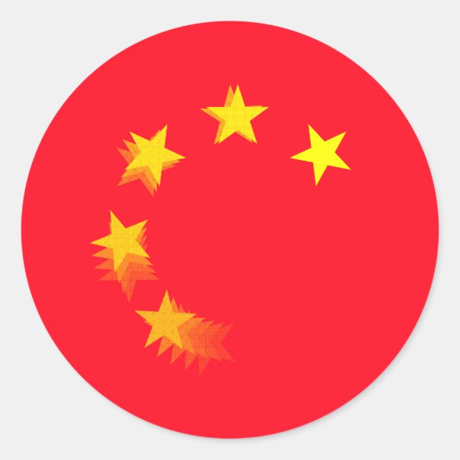 Sticker Rond USA contre CHINE / CHINE (Devant)