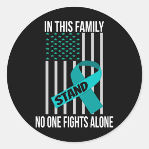 Sticker Rond Usa Drapeau Vert Ruban Chemise Santé Mentale Lauré