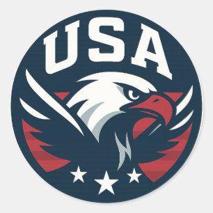 Sticker Rond USA Eagle Roundel — Emblème sportif agressif
