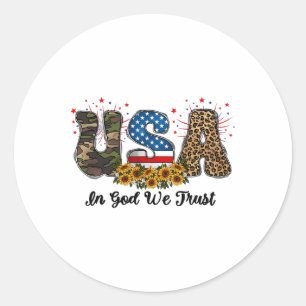 Sticker Rond Usa En Dieu Nous Faisons Confiance À L'Amérique Dr
