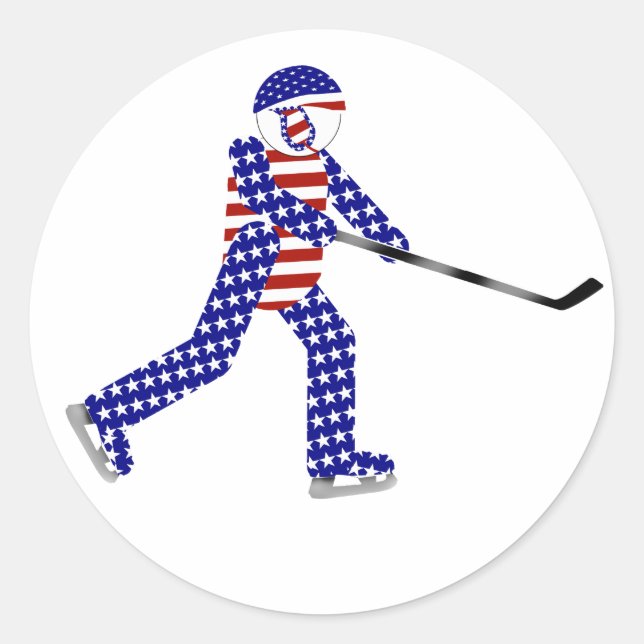 Sticker Rond USA Ice Hockey   (Devant)