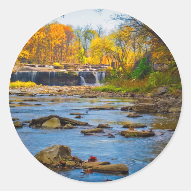 Sticker Rond USA, Indiana. Cataract Falls (Devant)
