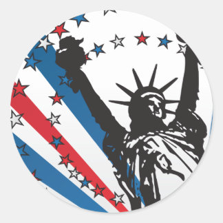Sticker Rond USA Liberty