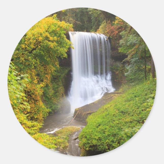Sticker Rond USA, Oregon, Silver Falls State Park 3 (Devant)