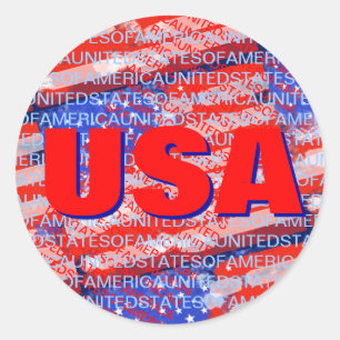 Sticker Rond USA patriotic country flag