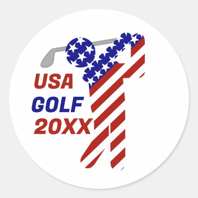 Sticker Rond USA Patriotic MEN'S GOLF (Devant)