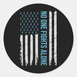 Sticker Rond Usa Prostate Cancer Sensibilisation Light Bleu Rub