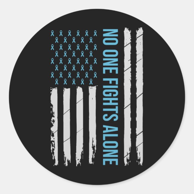 Sticker Rond Usa Prostate Cancer Sensibilisation Light Bleu Rub (Devant)