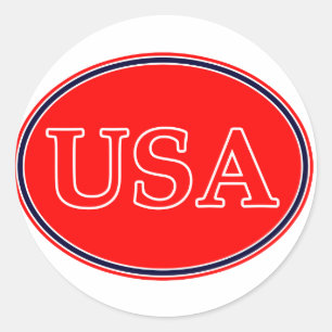 Sticker Rond USA Rouge Blanc et Bleu 3 Le MUSÉE Zazzle Cadeaux