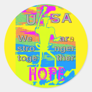 Sticker Rond USA Unity Design : Espoir et force