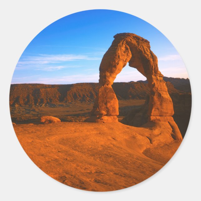 Sticker Rond USA, Utah, Arches National Park, Delicate Arch (Devant)