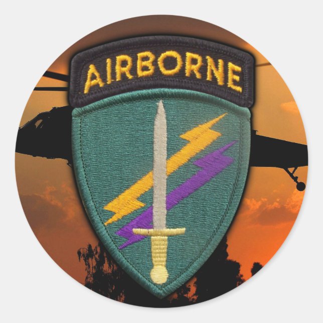 Sticker Rond USACAPOC(A) Vis d'anciens combattants pour timbres (Devant)