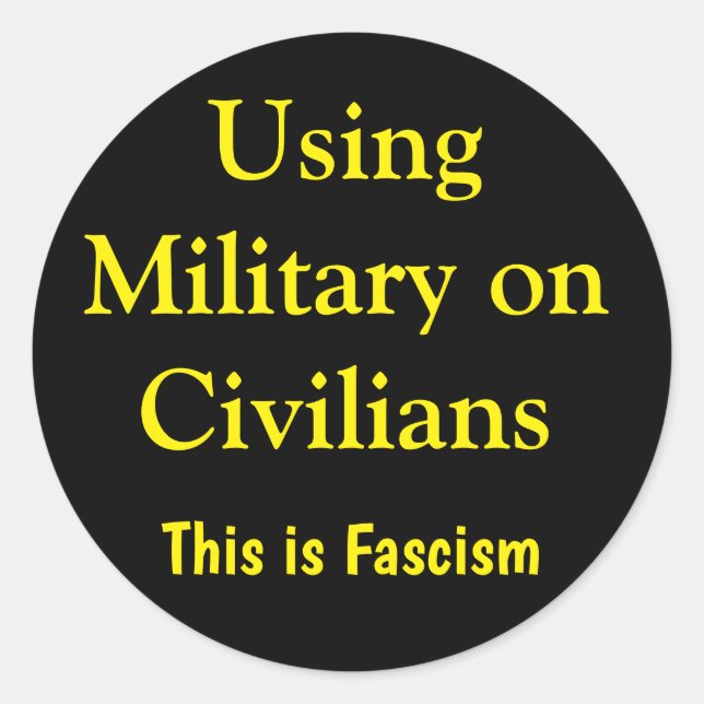 Sticker Rond Using Military on Civilians (Devant)