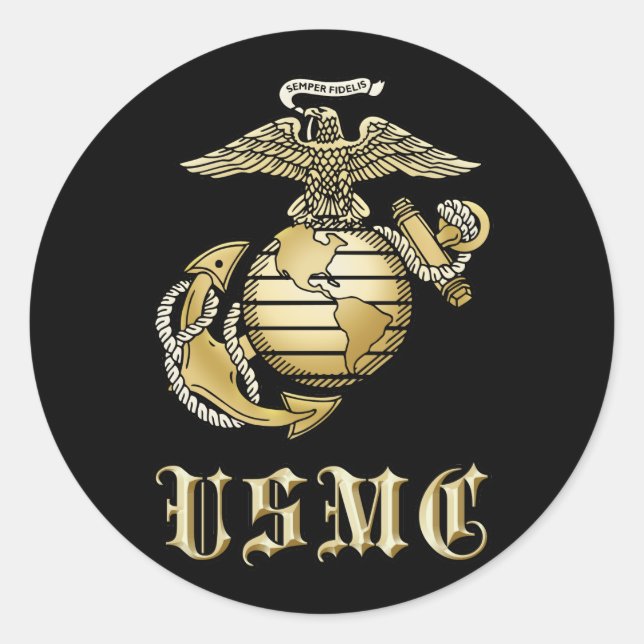 STICKER ROND USMC (Devant)