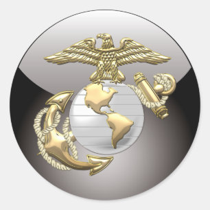 Sticker Rond USMC Eagle, Globe & Ancre (EGA) [3D]