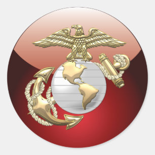 Sticker Rond Usmc Eagle, globe et Ancre (EGA) [3D]