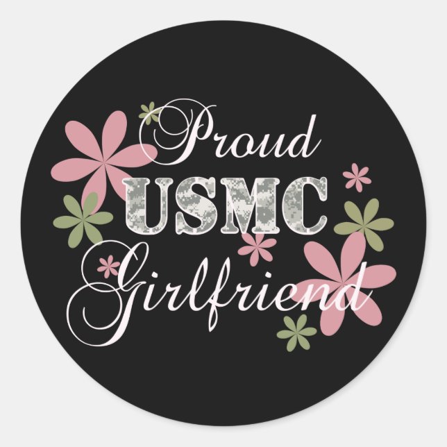 Sticker Rond USMC Girlfriend (Devant)