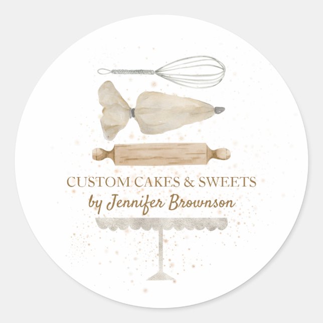 Sticker Rond Ustensile de Cuisine de cuisson (Devant)