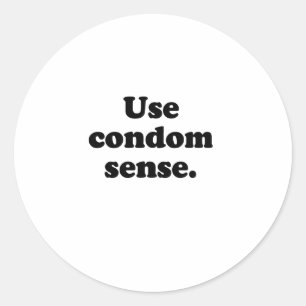 STICKER ROND UTILISER LE SENS CONDOM