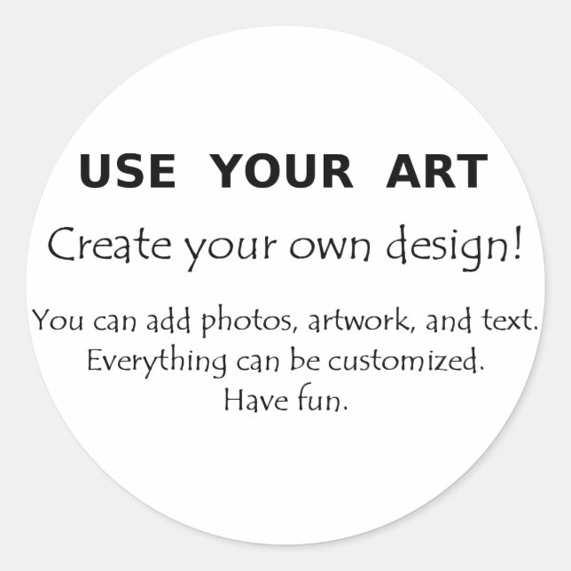 Sticker Rond Utilisez votre Art pour créer vos propres designs  (Devant)