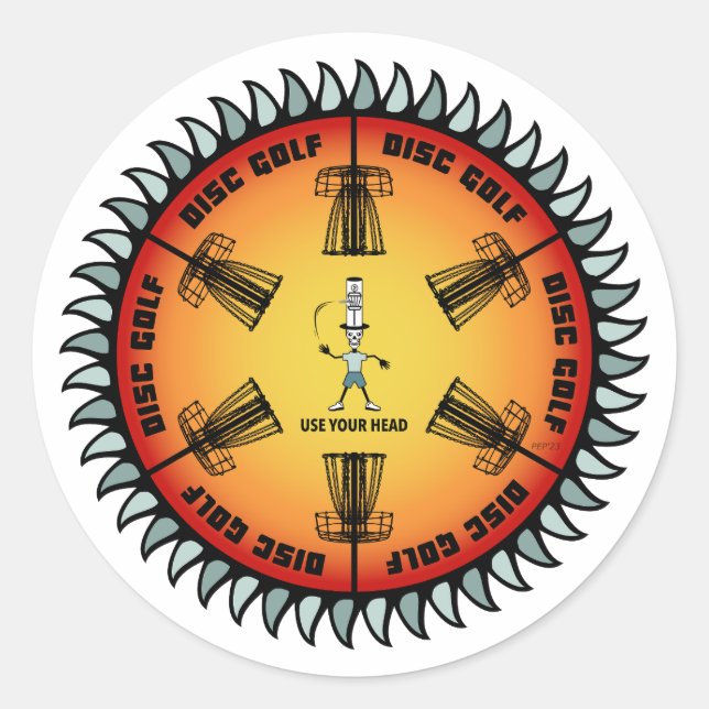 Sticker Rond Utilisez votre tête 2 (Devant)