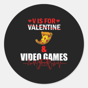 Sticker Rond V Day est pour les amateurs de pizza et de jeu vid