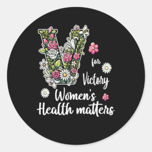Sticker Rond V Pour Victoire ; Santé des femmes S