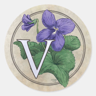 Sticker Rond V pour violets