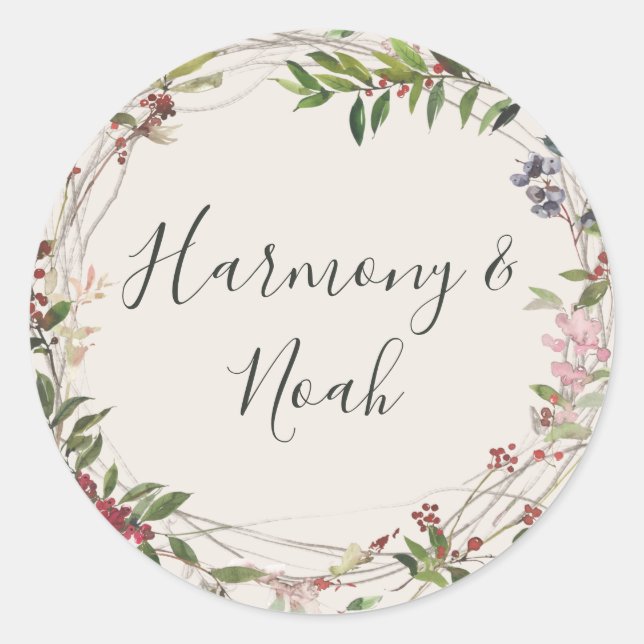 Sticker Rond Vacances Chic Botanique | Phoques d'enveloppes de  (Devant)