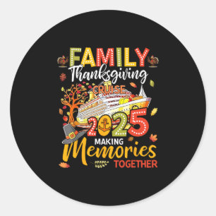 Sticker Rond Vacances Croisière Familiale Action de Grâce Homme