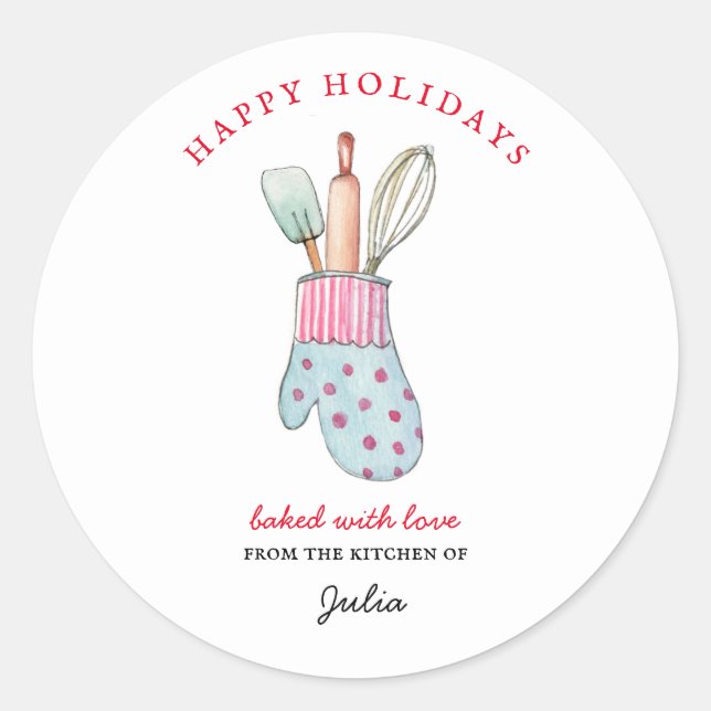 Sticker Rond Vacances "Cuisiné avec amour" Bakers (Devant)