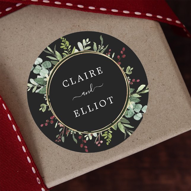 Sticker Rond Vacances de Noël Botanique (Créateur téléchargé)