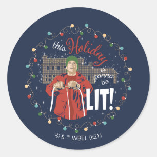 Sticker Rond Vacances de Noël   Ce jour férié va être illum