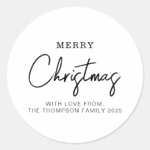 Sticker Rond Vacances de Noël Classique Minimale