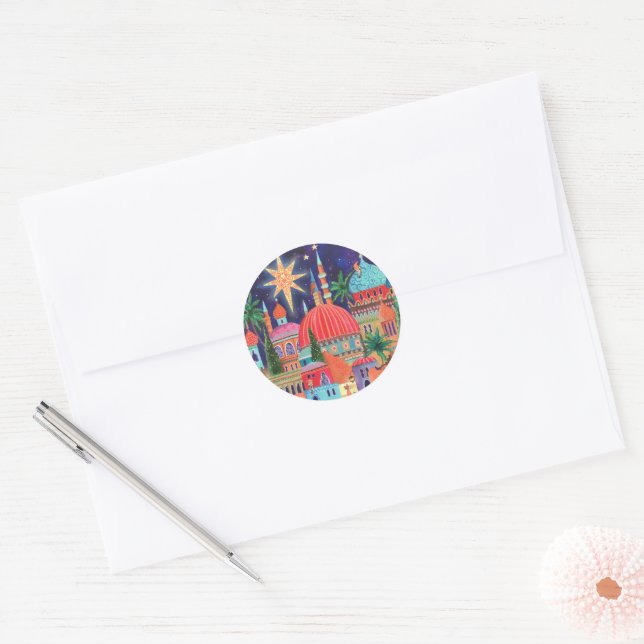 Sticker Rond Vacances de Noël Oriental (Enveloppe)