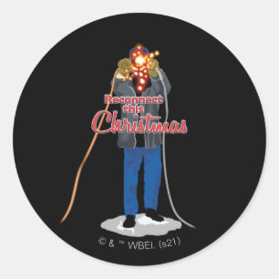 Sticker Rond Vacances de Noël Reconnectez ce Noël