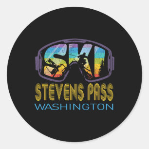 Sticker Rond Vacances de ski à Stevens P Washington 