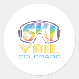 Sticker Rond Vacances de ski à Vail Colorado