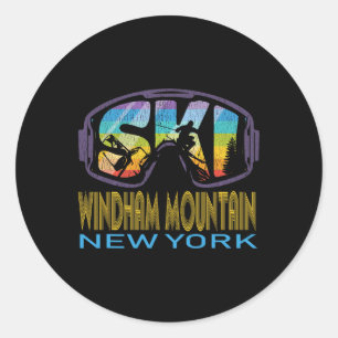 Sticker Rond Vacances de ski à Windham Mountain New York 