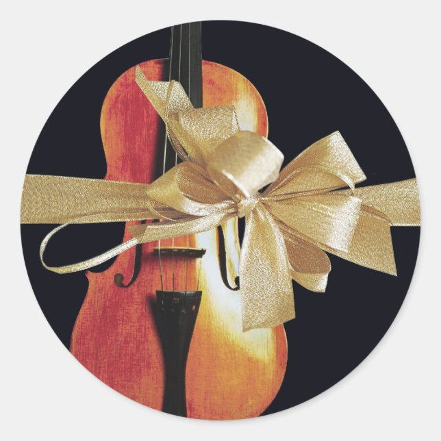 Sticker Rond Vacances de violon (Devant)